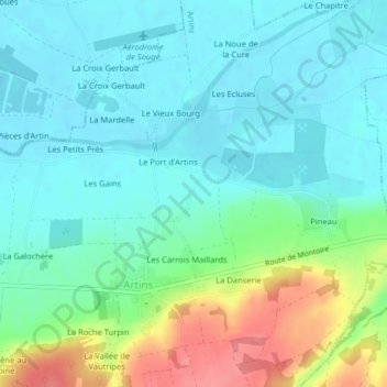 Carte topographique Les Boussets, altitude, relief