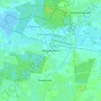 Carte topographique Wagnersfehn, altitude, relief