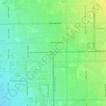 Carte topographique Los Alamitos Junction, altitude, relief