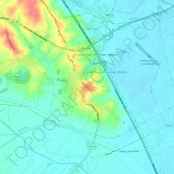Carte topographique Bettolle, altitude, relief