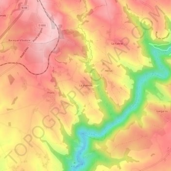 Carte topographique La Vialette, altitude, relief