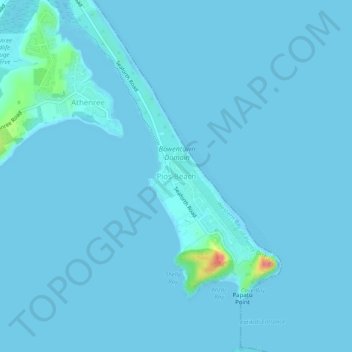 Carte topographique Pios Beach, altitude, relief