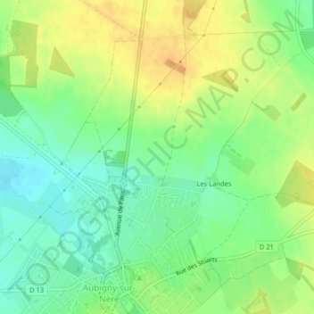Carte topographique La Terre du Noyer, altitude, relief