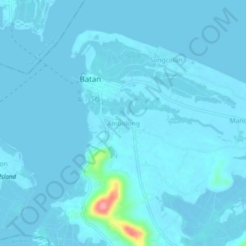 Carte topographique Ambolong, altitude, relief