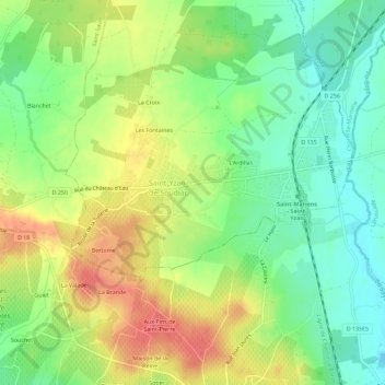 Carte topographique L'Aiguille, altitude, relief