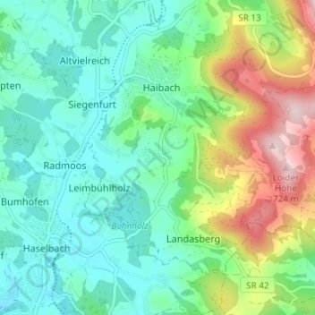 Carte topographique Semmersdorf, altitude, relief