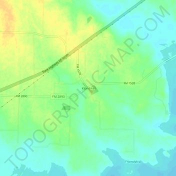 Carte topographique Klondike, altitude, relief