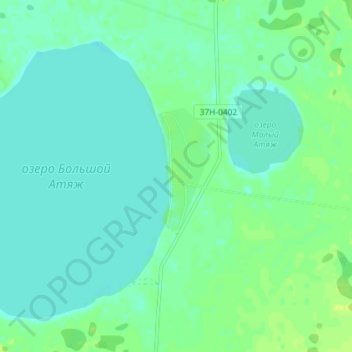 Carte topographique Малый Атяж, altitude, relief