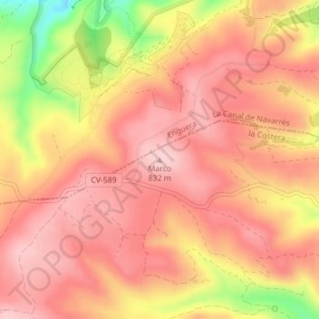 Carte topographique Marco, altitude, relief