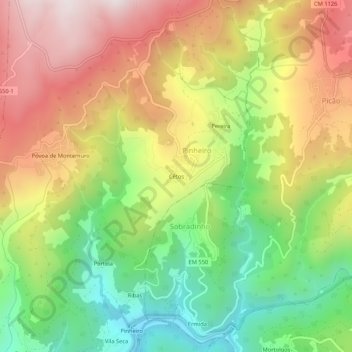 Carte topographique Cêtos, altitude, relief