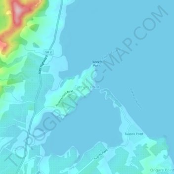 Carte topographique Tanners Point, altitude, relief