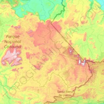 Carte topographique La Gran Sabana, altitude, relief