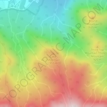 Carte topographique Gabes Mountain, altitude, relief