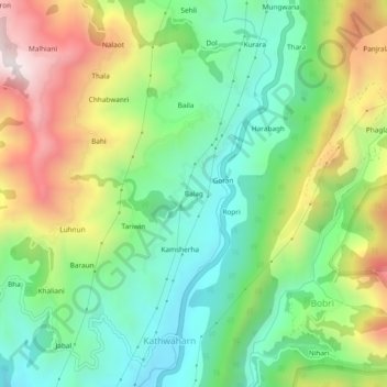 Carte topographique Balag, altitude, relief