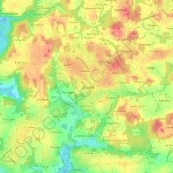 Carte topographique Le Stanco, altitude, relief
