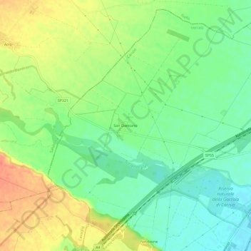 Carte topographique San Damiano, altitude, relief