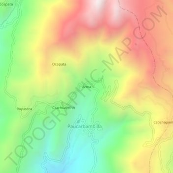 Carte topographique Arma, altitude, relief
