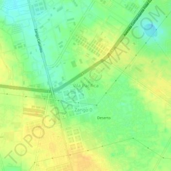Carte topographique Vila Pacifica, altitude, relief