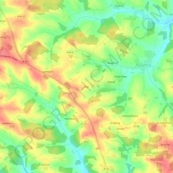 Carte topographique Rigl, altitude, relief