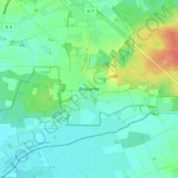 Carte topographique Bolsehle, altitude, relief