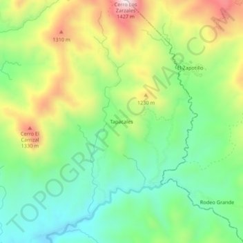 Carte topographique Tapacales, altitude, relief