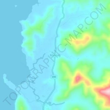Carte topographique Manlag, altitude, relief
