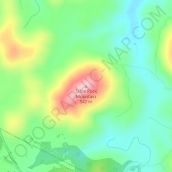 Carte topographique Table Rock Mountain, altitude, relief