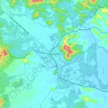 Carte topographique Morretes, altitude, relief