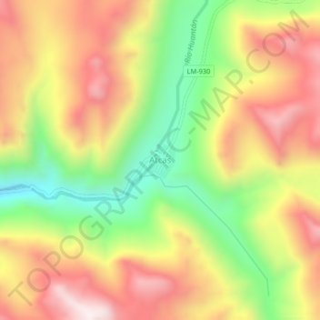 Carte topographique Atcas, altitude, relief