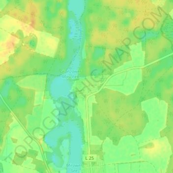 Carte topographique Granzow, altitude, relief