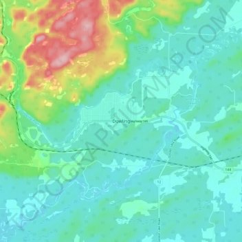 Carte topographique Dowling, altitude, relief