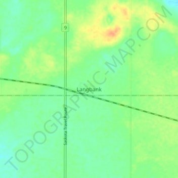 Carte topographique Langbank, altitude, relief