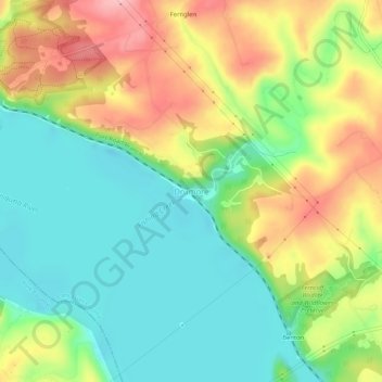 Carte topographique Drumore, altitude, relief
