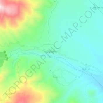 Carte topographique Çatalarmut, altitude, relief