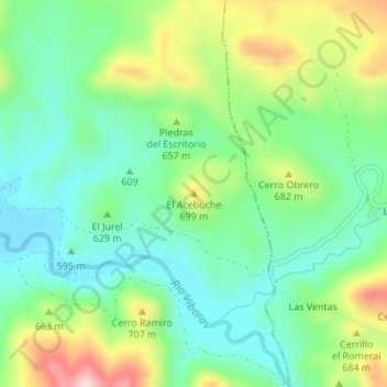Carte topographique El Acebuche, altitude, relief