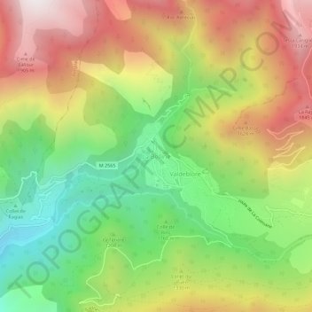 Carte topographique La Bolline, altitude, relief