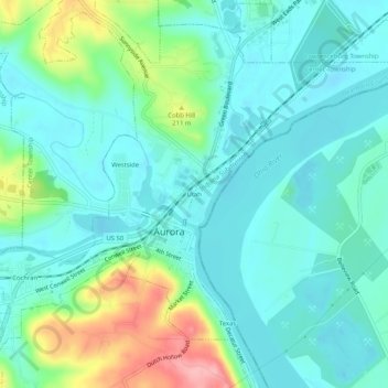 Carte topographique Utah, altitude, relief