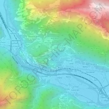 Carte topographique Preles, altitude, relief