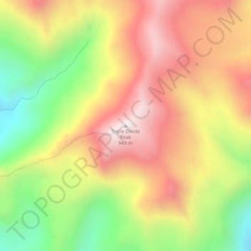 Carte topographique Triple Divide Peak, altitude, relief
