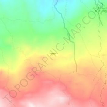 Carte topographique Paramo, altitude, relief