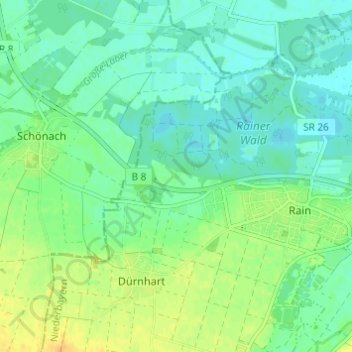Carte topographique Bertholsloh, altitude, relief