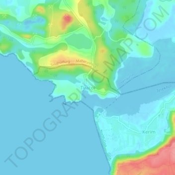 Carte topographique Tiracol, altitude, relief