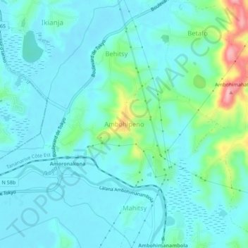 Carte topographique Ambohipeno, altitude, relief