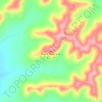 Carte topographique Chalk Mountain, altitude, relief