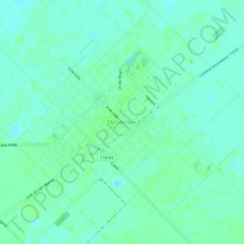 Carte topographique Henderson, altitude, relief