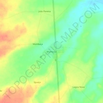 Carte topographique Mombaça, altitude, relief