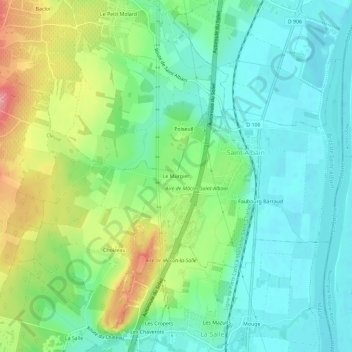 Carte topographique Le Murgier, altitude, relief