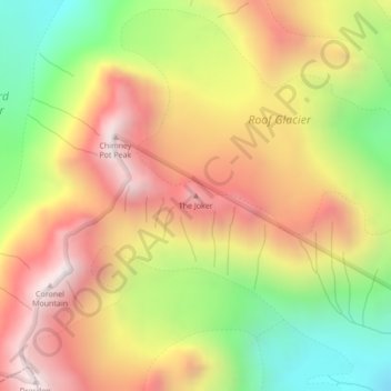 Carte topographique The Joker, altitude, relief