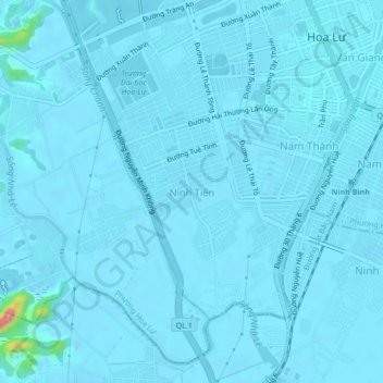 Carte topographique Ninh Tiến, altitude, relief