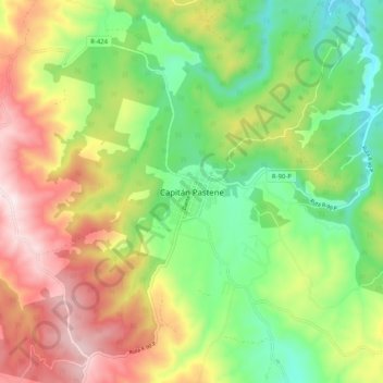 Carte topographique Capitán Pastene, altitude, relief
